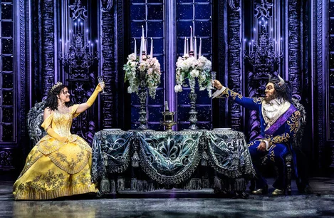 Shaq Taylor as the Beast and Courtney Stapleton as Belle in Beauty and the Beast