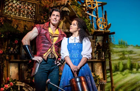 Tom Senior as Gaston and Courtney Stapleton as Belle in Beauty and the Beast