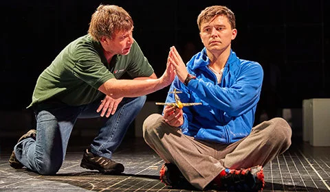 Joshua Jenkins and Stuart Laing in The Curious Incident of the Dog in the Night-Time at the Piccadilly Theatre, photograph by Brinkhoff Mögenburg