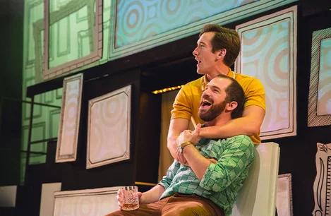 Daniel Boys and Joel Montague in Falsettos at The Other Palace