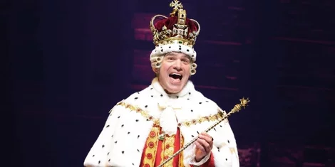 Daniel Boys as King George in Hamilton