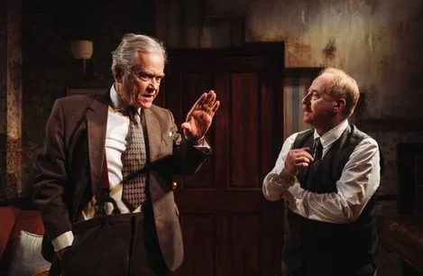 David Yelland as Max von Laue and Forbes Masson as Otto Hahn in Farm Hall