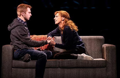 Sam Tutty and Rebecca McKinnis in Dear Evan Hansen at the Noel Coward Theatre, London