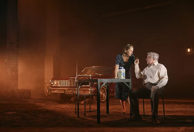 Laurie Metcalf and Nathan Lane in Death of a Salesman Broadway