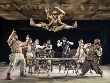 Fiddler on the Roof company performing at the Barbican Theatre