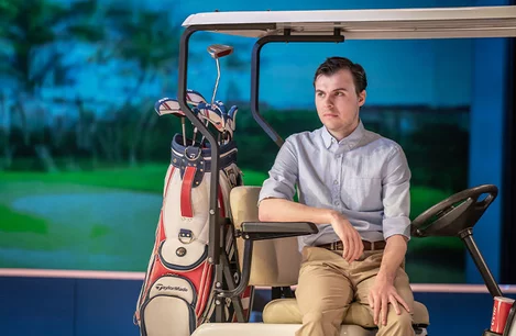 Freddie Meredith as Eric Trump in The 47th at the Old Vic