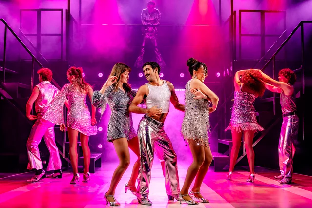 The cast of Get Down Tonight sparkle at London's Charing Cross Theatre