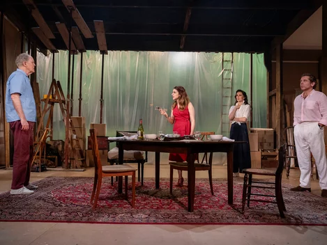 John Lithgow, Aya Cash, Rachael Sterling, and Elliot Levey in Giant