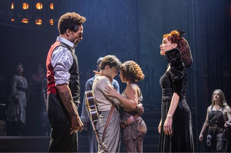 Hades (Gary Dourdan) and Persephone (Gaby Moreno) in Hadestown on Broadway