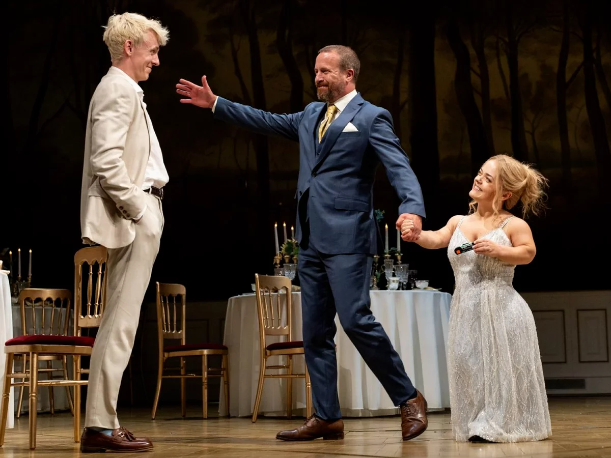 Ophelia, Polonius and Laertes in Hamlet at the National Theatre