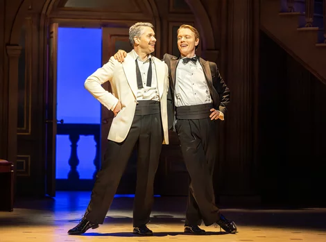 Dexter Haven (Julian Overden) and Mike Connor (Freddie Fox) in High Society
