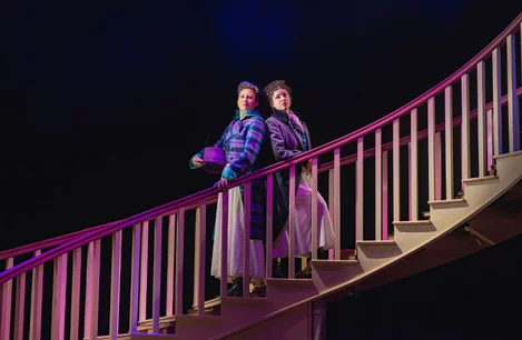 Isobel McArthur (Darcy) and Hannah Jarrett-Scott (Bingley) in Pride and Prejudice* (*sort of) at the Criterion Theatre