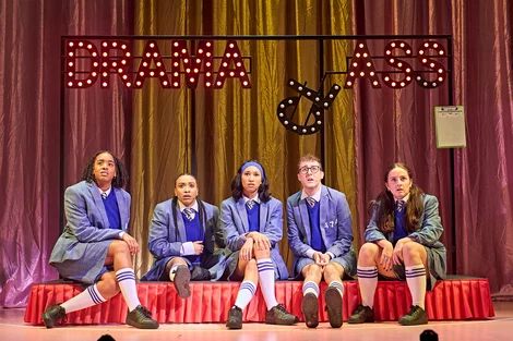 The ensemble in Jack and the Beanstalk Pantomime at Lyric Hammersmith
