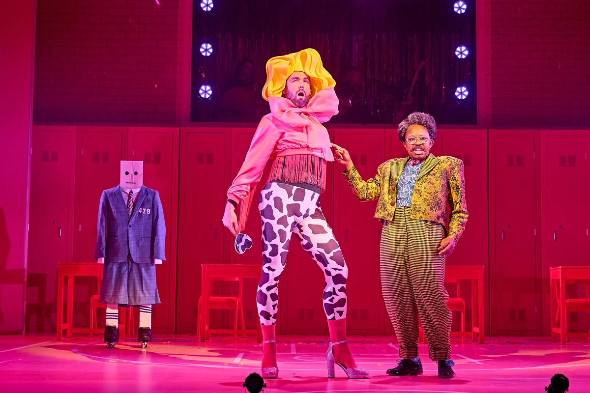 Momma Trott (Sam Harrison) and Fairy Godmother (Jade Hackett) in Jack and the Beanstalk