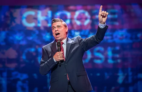 James Garnon as Ted Cruz in The 47th at the Old Vic