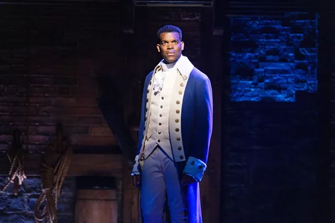 Jay Perry as Aaron Burr in Hamilton