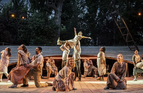 Joanna Riding (Nettie Fowler) and the company of Carousel at Regent's Park Open Air Theatre