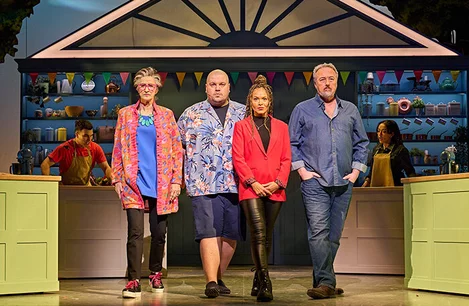 John Owen Jones, Haydn Gwynn, Zoe Birkett and Scott Paige in The Great British Bake Off Musical