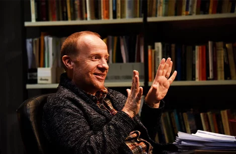 Jonathan Slinger in Oleanna at the Arts Theatre, London
