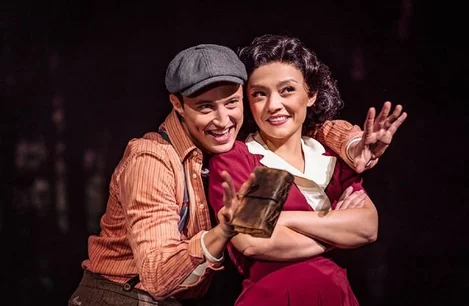 Jordan Luke Gage as Clyde and Frances Mayli McCann as Bonnie in Bonnie & Clyde at the Garrick Theatre
