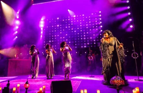 Kalisha Amaris as Aretha in A Night with Janis Joplin