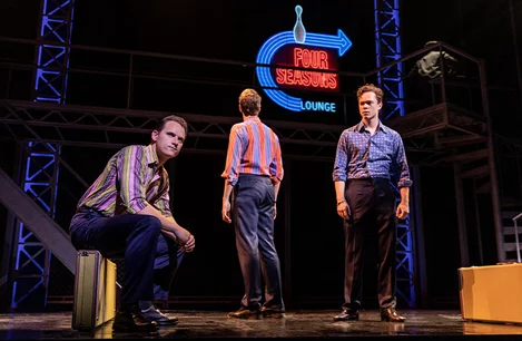 Karl James Wilson, Adam Bailey and Ben Joyce in Jersey Boys at Trafalgar Theatre