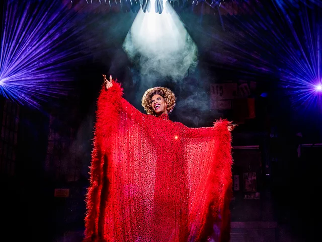 Johannes Radebe as Lola in Kinky Boots