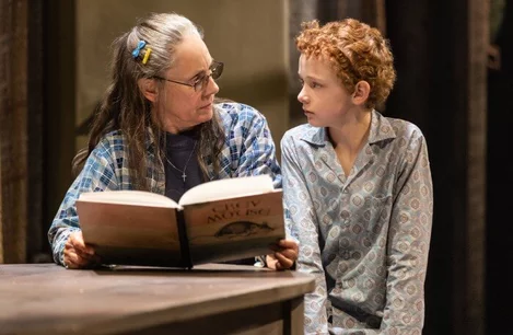 Laurie Metcalf and Eamon Patrick O'Connell in Grey House on Broadway