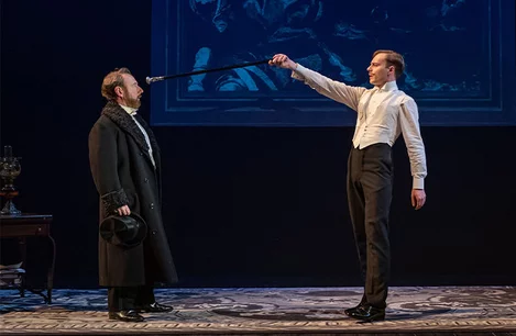 Adrian Scarborough (Hermann) and Luke Thallon (Fritz) in Leopoldstadt at Wyndham's Theatre, London