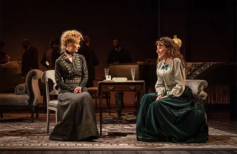 Faye Castelow and Dorethea Myer-Bennett in Leopoldstadt at Wyndham's Theatre, London