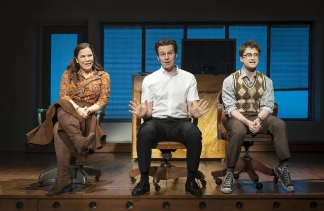 Lindsay Mendez, Jonathan Groff and Daniel Radcliffe in Merrily We Roll Along