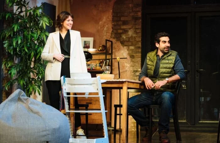 Louise Ford and Scott Karim in 2:22 A Ghost Story at the Lyric Theatre