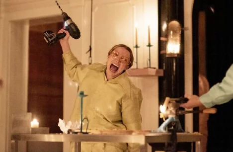Lucy McCormick as Saturninus in Titus Andronicus at Sam Wanamaker Playhouse