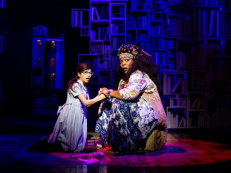 Matilda and Mrs Phelps in Matilda the Musical, London