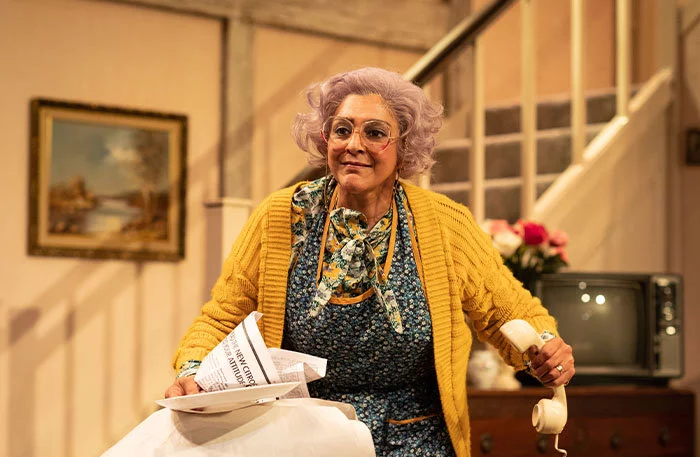 Meera Syal in Noises Off at the Garrick Theatre, London
