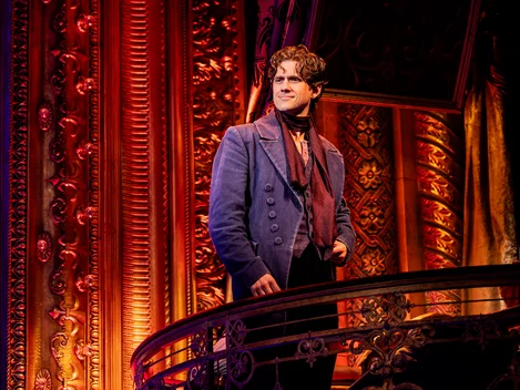 Aaron Tveit stars as Christian in Moulin Rouge! The Musical on Broadway