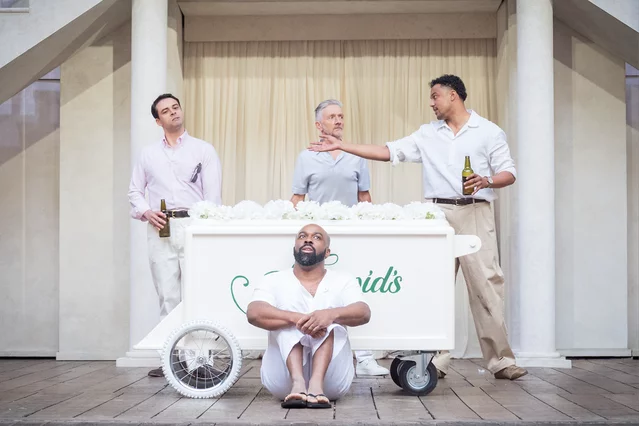 Adam Long, Jonathan McGuinness, Joshua John, and Ken Nwosu in Much Ado About Nothing