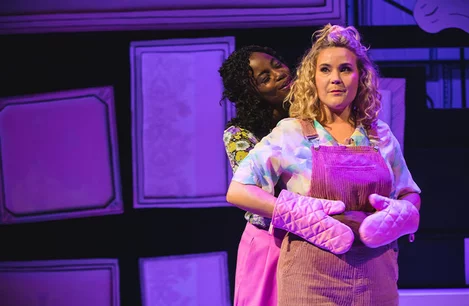 Natasha J. Barnes and Gemma Knight Jones in Falsettos at The Other Palace