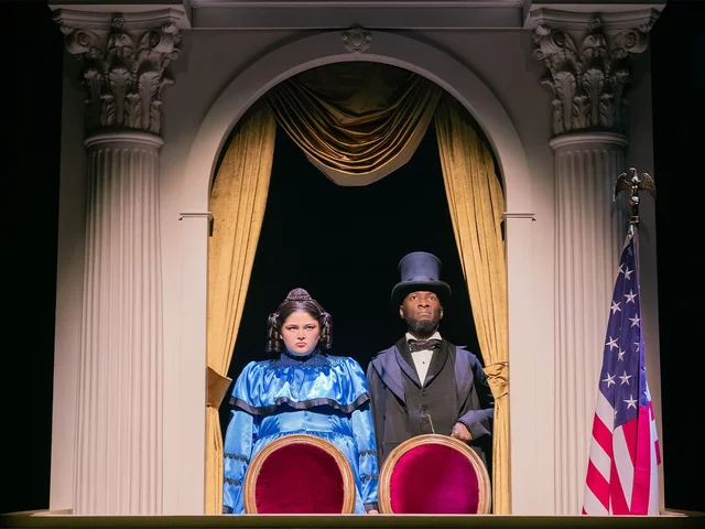 Megan Stalter and Phillip James Brannon in Oh, Mary! on Broadway