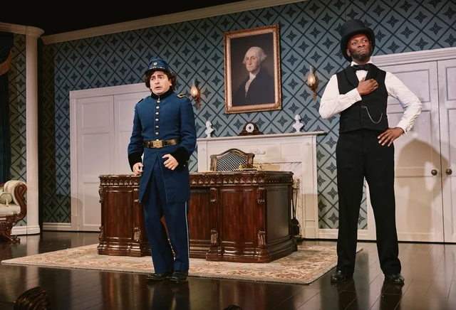Tony Macht and Phillip James Brannon in Oh, Mary! on Broadway