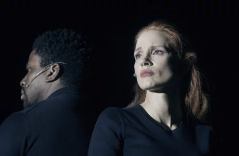 Okieriete Onaodowan and Jessica Chastain in A Doll’s House