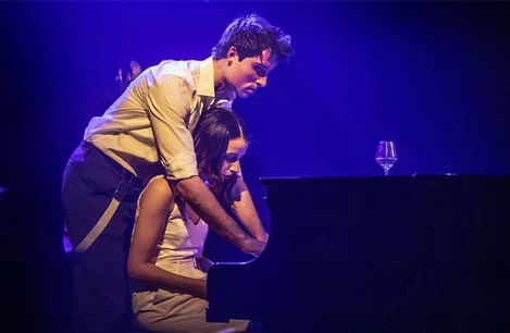 Oli Higginson (Jamie) and Molly Lynch (Cathy) in The Last Five Years at the Garrick Theatre