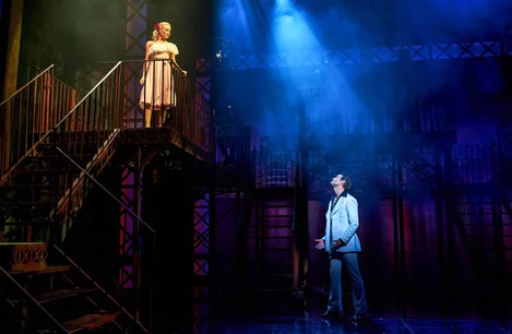 Stephanie (Olivia Fines) and Tony (Richard Winsor) in Saturday Night Fever