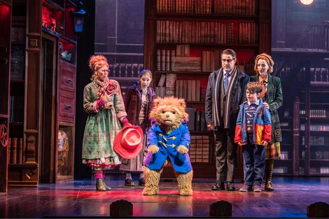 Paddington practices his hard stare in Paddington The Musical
