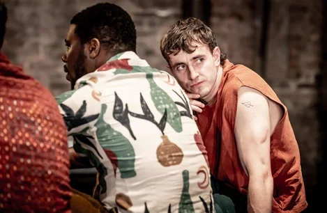Dwane Walcott (Mitch) and Paul Mescal (Stanley) in A Streetcar Named Desire