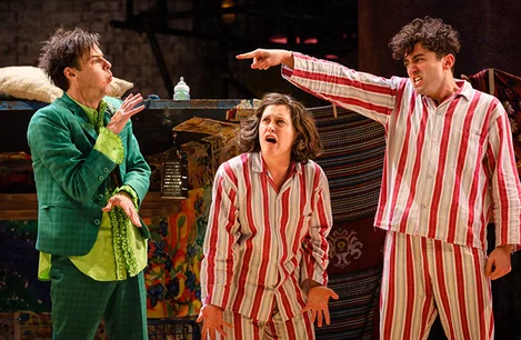 Paul Hilton as Peter Pan, Madeleine Worrall as Wendy and John Marc Antolin in Peter Pan