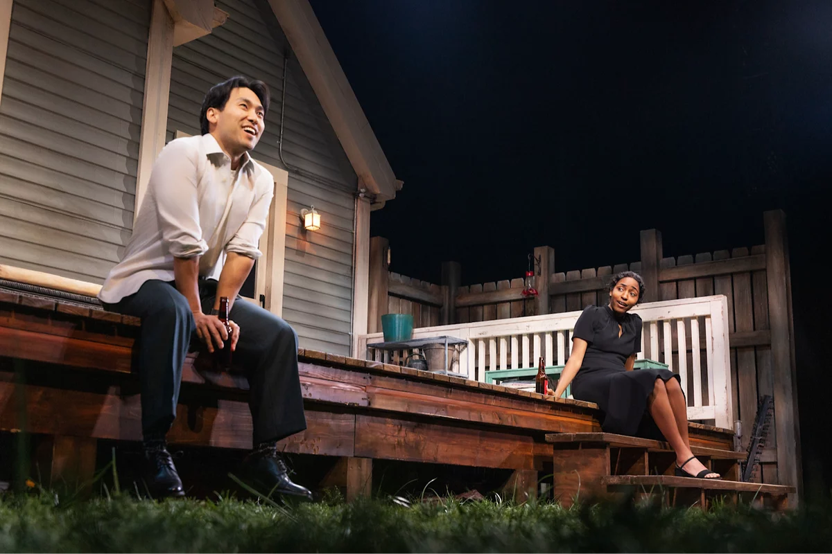 Jin Ha and Ayo Edebiri in Proof on Broadway