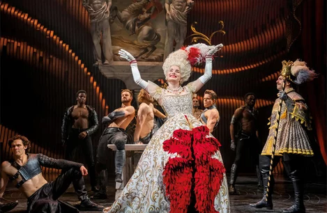 Rebecca Trehearn (The Queen) and ensemble in Andrew Lloyd Webber's Cinderella