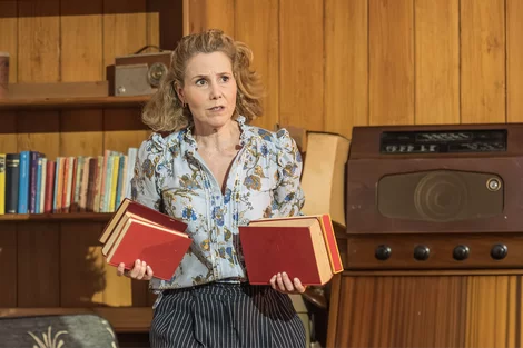 Sally Phillips in The Relics. Photo by Marc Brenner