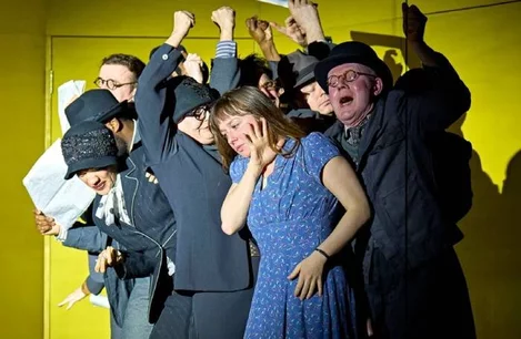 Rosie Sheehy and the cast of Machinal